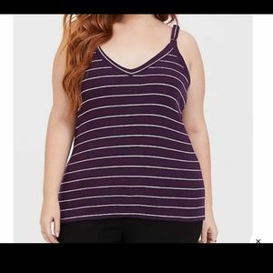 Torrid Stripe Purple Tank Size 2X